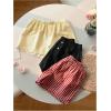 imageMakeMeChic Womens 3 Pack Linen Shorts Summer Lounge Sleep Pajama Boxer ShortsYellow Black Red