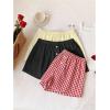 imageMakeMeChic Womens 3 Pack Linen Shorts Summer Lounge Sleep Pajama Boxer ShortsYellow Black Red