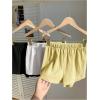 imageMakeMeChic Womens 3 Pack Linen Shorts Summer Lounge Sleep Pajama Boxer ShortsYellow Black White