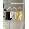 imageMakeMeChic Womens 3 Pack Linen Shorts Summer Lounge Sleep Pajama Boxer ShortsYellow Black White