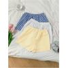 imageMakeMeChic Womens 3 Pack Linen Shorts Summer Lounge Sleep Pajama Boxer ShortsYellow Blue White