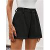imageMakeMeChic Womens Elegant Plaid Shorts High Waisted Zipper Wide Leg Mini Dressy Work Office Casual ShortsBlack