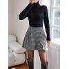 imageMakeMeChic Womens Houndstooth Print Shorts Loose Fit Zipper Fly Wide Leg Work Office Casual ShortsBlack and White