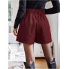 imageMakeMeChic Womens Houndstooth Print Shorts Loose Fit Zipper Fly Wide Leg Work Office Casual ShortsRed