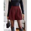 imageMakeMeChic Womens Houndstooth Print Shorts Loose Fit Zipper Fly Wide Leg Work Office Casual ShortsRed