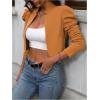 imageMakeMeChic Womens Business Casual Blazers Long Puff Sleeve Open Front Work Office Cropped Blazer Suit JacketMustard Yellow