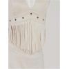 imageMakeMeChic Womens Cowgirl Fringe Faux Suede Halter Tops Western Tie Backless Sleeveless Festival Rave TopApricot