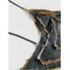 imageMakeMeChic Womens Denim Halter Tops Y2K Backless Raw Hem Tie Back Crop Party Club TopsBlue
