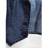 imageMakeMeChic Womens Denim Vest Tops Y2K Button Down V Neck Asymmetrical Crop Jean Vest JacketsDark Wash