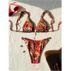 imageMakeMeChic Womens Floral Print 2 Piece Bikini Sets Tie Back Triangle Thong Bathing Suit SwimsuitMulti Leopard