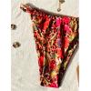 imageMakeMeChic Womens Floral Print 2 Piece Bikini Sets Tie Back Triangle Thong Bathing Suit SwimsuitMulti Leopard