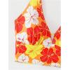 imageMakeMeChic Womens Floral Tankini Set Halter Ring Tie Backless Bathing Suit SwimsuitsOrange