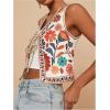 imageMakeMeChic Womens Floral V Neck Tank Top Sleeveless Tie Front Boho VestMulticolor