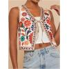 imageMakeMeChic Womens Floral V Neck Tank Top Sleeveless Tie Front Boho VestMulticolor