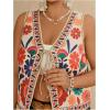 imageMakeMeChic Womens Floral V Neck Tank Top Sleeveless Tie Front Boho VestPlus Multicolor