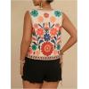imageMakeMeChic Womens Floral V Neck Tank Top Sleeveless Tie Front Boho VestPlus Multicolor