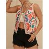 imageMakeMeChic Womens Floral V Neck Tank Top Sleeveless Tie Front Boho VestPlus Multicolor