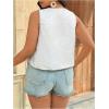 imageMakeMeChic Womens Floral V Neck Tank Top Sleeveless Tie Front Boho VestPlus White