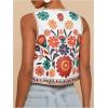 imageMakeMeChic Womens Floral V Neck Tank Top Sleeveless Tie Front Boho VestWhite
