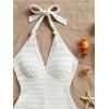 imageMakeMeChic Womens Halter Short Rompers Summer One Piece Jumpsuits Backless ShapewearSolid White
