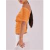 imageMakeMeChic Womens Lace Off The Shoulder Tank Ruched Sleeveless Fitted Going Out Crop TopsOrange