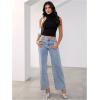 imageMakeMeChic Womens Sleeveless Turtleneck Sweater Top Crop Backless Mock Neck TopsBlack