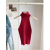 imageMakeMeChic Womens Sleeveless Turtleneck Sweater Top Crop Backless Mock Neck TopsRed