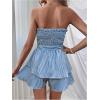 imageMakeMeChic Womens Strapless Romper Dress with Shorts Underneath Beach Vacation Summer Tube Top Floral JumpsuitMulticolor B