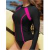 imageMakeMeChic Womens Tankini Swimsuits Long Sleeve Rash Guard Sun Protection Surfing Bathing SuitBlack