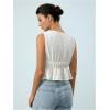 imageMakeMeChic Womens Tie Front Tank Top Bow Sleeveless Ruffle Hem Crop Going Out TopsApricot
