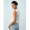 imageMakeMeChic Womens Tie Front Tank Top Bow Sleeveless Ruffle Hem Crop Going Out TopsApricot