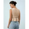 imageMakeMeChic Womens Tie Front Tank Top Bow Sleeveless Ruffle Hem Crop Going Out TopsKhaki