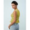 imageMakeMeChic Womens Tie Front Tank Top Bow Sleeveless Ruffle Hem Crop Going Out TopsMint Green