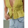 imageMakeMeChic Womens Tie Front Tank Top Bow Sleeveless Ruffle Hem Crop Going Out TopsMint Green