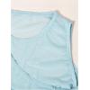 imageMakeMeChic Womens Y2K Cut Out Mesh Sheer Bodysuits Long Sleeve Round Neck Tee Shirt Asymmetrical TopMint Blue