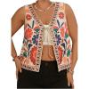 imageMakeMeChic Womens Floral V Neck Tank Top Sleeveless Tie Front Boho VestPlus Multicolor