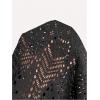 imageMakeMeChic Womens Fringe Vest Sleeveless Crochet Open Front Vintage Jacket CardiganBlack