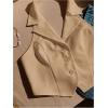 imageMakeMeChic Womens Halter Vest Tops Button Down Asymmetrical Hem V Neck Sleeveless Crop VestBrown