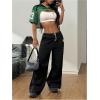 imageMakeMeChic Womens Mesh Number Graphic Jersey Shirt V Neck Half Sleeve Y2k Tee Crop TopsGreen