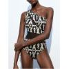 imageMakeMeChic Womens Summer Mesh Bodysuits One Shoulder Asymmetrical Tops Cut Out Leotards Shirts Country Concert OutfitsMulticolor