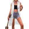 imageMakeMeChic Womens Fringe Vest Sleeveless Crochet Open Front Vintage Jacket CardiganWhite a
