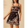 imageMakeMeChic Womens Floral Boho Dress Sleeveless Vacation Mini Short Dress Tie Backless SundressBlack Floral