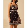 imageMakeMeChic Womens Floral Boho Dress Sleeveless Vacation Mini Short Dress Tie Backless SundressBlack Floral