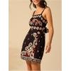 imageMakeMeChic Womens Floral Boho Dress Sleeveless Vacation Mini Short Dress Tie Backless SundressBlack Floral