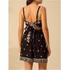 imageMakeMeChic Womens Floral Boho Dress Sleeveless Vacation Mini Short Dress Tie Backless SundressBlack Floral