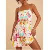 imageMakeMeChic Womens Floral Boho Dress Sleeveless Vacation Mini Short Dress Tie Backless SundressBoots Print