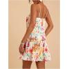 imageMakeMeChic Womens Floral Boho Dress Sleeveless Vacation Mini Short Dress Tie Backless SundressBoots Print