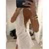 imageMakeMeChic Womens Polka Dots Mini Dresses Y2k Ruffle Tie Backless Halter DressWhite