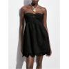 imageMakeMeChic Womens Summer Strapless Tube Top Dress Eyelet Embroidery Cut Out Sleeveless Mini DressesBlack