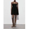 imageMakeMeChic Womens Summer Strapless Tube Top Dress Eyelet Embroidery Cut Out Sleeveless Mini DressesBlack